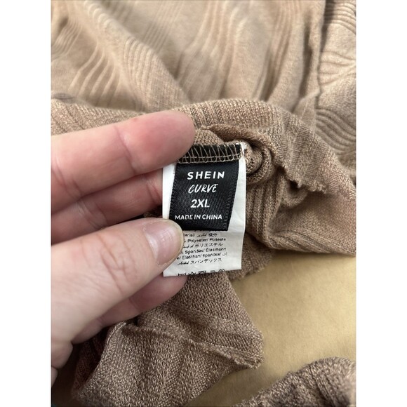 Shein Curve 2X Brown Mushroom Colored Pj Shorts Set Cozy Pajamas - Picture 5 of 5